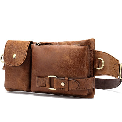 Men Leather Belt Bag
