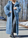 Thick Hooded knit cardigan