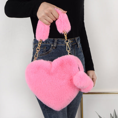 Heart Plush Handbag