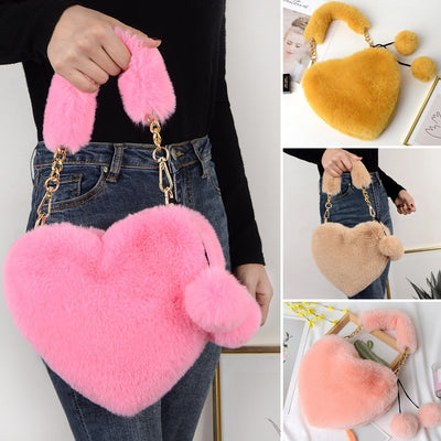 Heart Plush Handbag