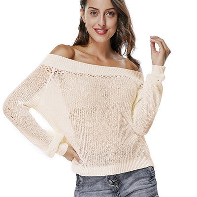 Women's Knitted Off-shoulder Sweater