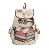 Cute Cat Women's Canvas Backpack