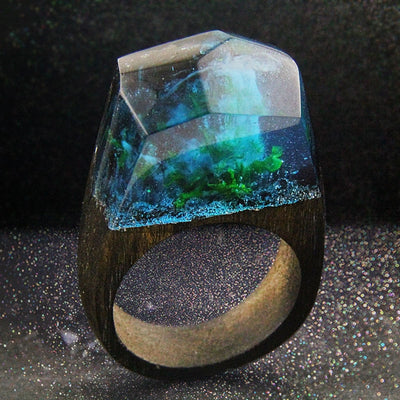 Enchanted Forest Wood and Resin Ring