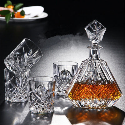 Exquisite Ornate Whisky Decanter and Glasses Set