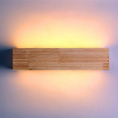 Modern Long Wooden Wall Sconce Light