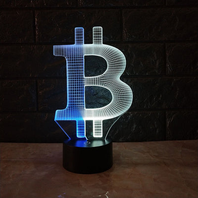 3D LED BTC Table Lamp