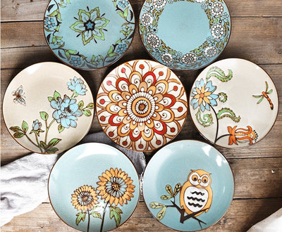 Colorful Mandala Ceramic Dinner Plates