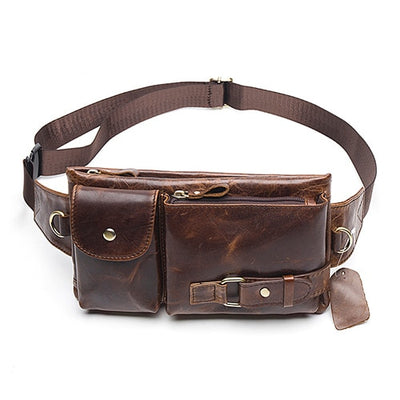 Men Leather Belt Bag