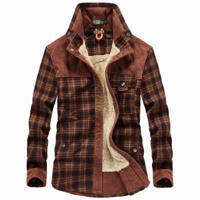 Tartan Plaid Fleece Lined Winter Jacket