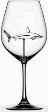 Shark in a Glass Crystal Wine Glass