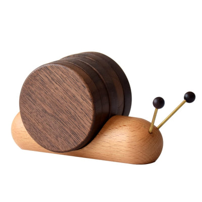 Wooden Snails Coaster Set