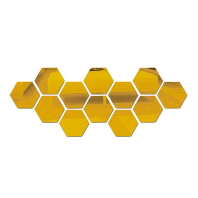Silver Honeycomb Hexagonal Mirror Set