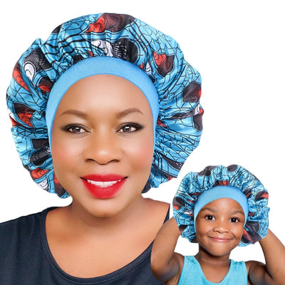 Mommy and Me African Print Sleep Cap
