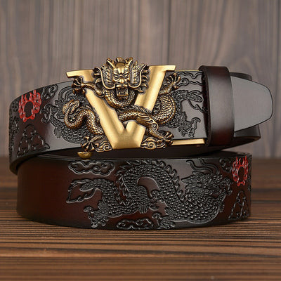 Martial Arts Genuine Leather Dragon Belt