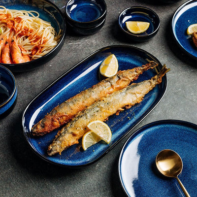 Japanese Ceramic Dinner Plate Set