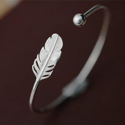 Silver Feather Women's Bracelet