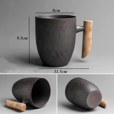 Japanese Ceramic and Wood Mug