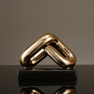 Golden Eternal Prosperity Chain Sculpture