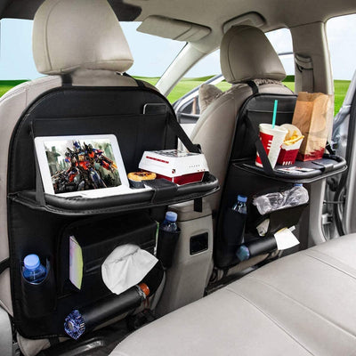 Foldable Leather Car Seat Multifunctional Back Organizer