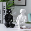 Pop Art Black & White Dog Sculpture