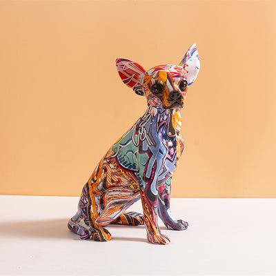Colorful Contemporary Chihuahua Figurine