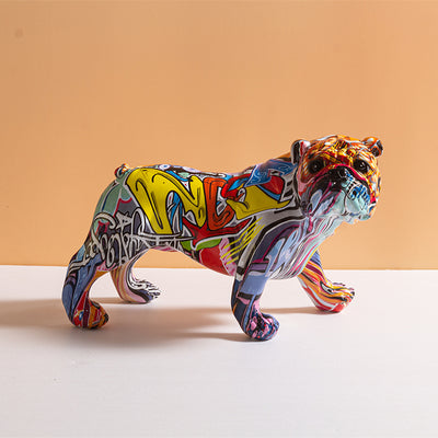 Colorful Contemporary Bulldog Figurine