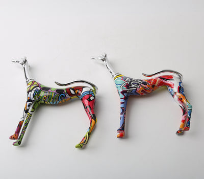 Colorful Graffiti Greyhound Figurine