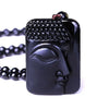 Black Obsidian Hand-carved Buddha Necklace
