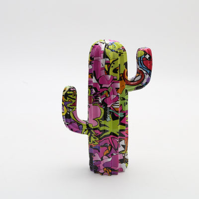 Colorful Contemporary Graffiti Cactus Figurine