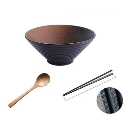 Japanese Ceramic and Bamboo Tableware Set