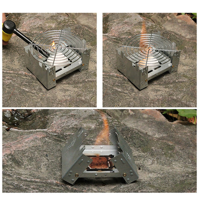 Portable Pocket-Sized Stainless Steel Camping Stove