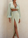 Cropped and Slit 2 Piece Summer Set