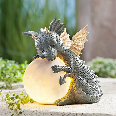 Cute Baby Dragon LED Yard Decor Statue