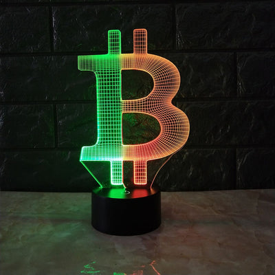 3D LED BTC Table Lamp