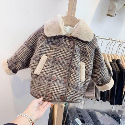 Kids Thick Wool Double Breasted Coat