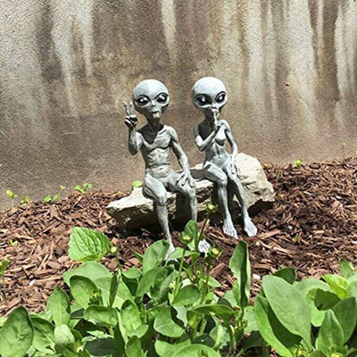 We Come in Peace Alien Garden Statues