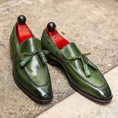 Men's Green Tassel Shoes